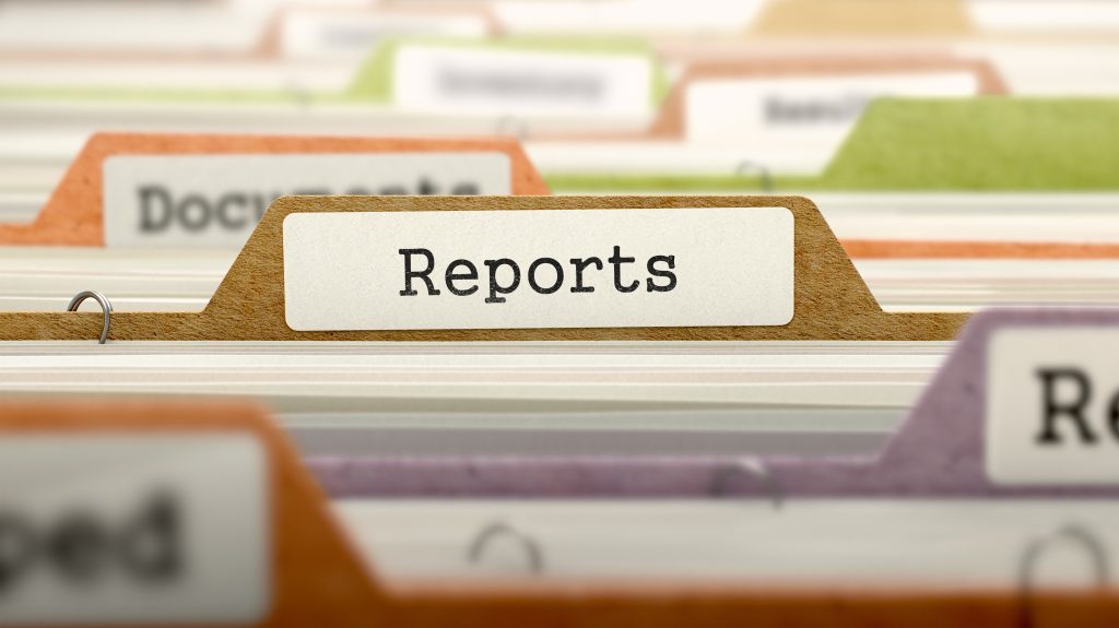 A folder highlighted with the word "Reports"